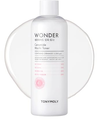 TONYMOLY Wonder Ceramide Mochi Toner, 500 ml – Pflegender & feuchtigkeitsspendender K-Beauty Gesichtstoner mit Ceramiden, große Größe