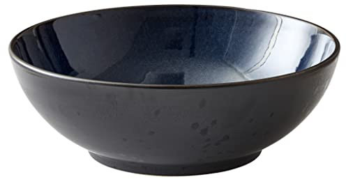 BITZ Saladier, saladier/bol en grès, lavable au lave-vaisselle, 30 cm de diamètre, noir/bleu foncé