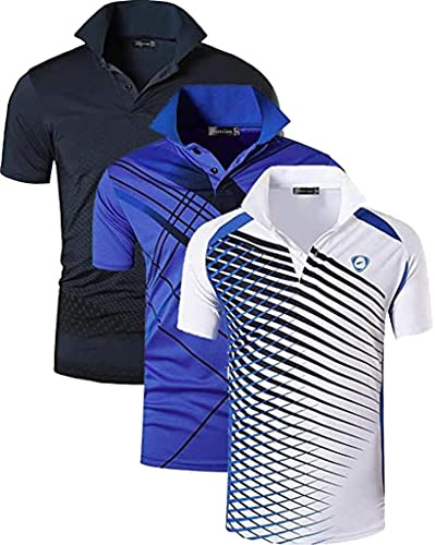jeansian Herren 3 Stuck Mischen Pack Sport Polo T-Shirt LSL195 MixPackE M