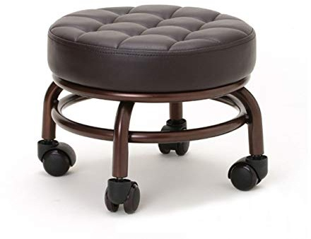 Elitzia Pedicure Foot Stool Beauty Salon SPA Foot Bath Footstool Two Color Optional Thick Support Seat Quality Wheels ET28500（Dark Brown）