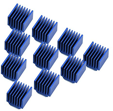 10-teiliger Stepper Driver-Kühlkörper mit Rückkleber, Aluminium-Stepper-Motor-Driver-Kühlkörper-Kühlrippe für 3D-Drucker