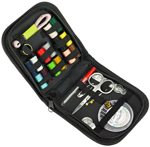 Faden & Nadel® 42-teiliges Nähset, in kompaktem Etui - Reise-Nähset in robuster Reißverschluss-Tasche
