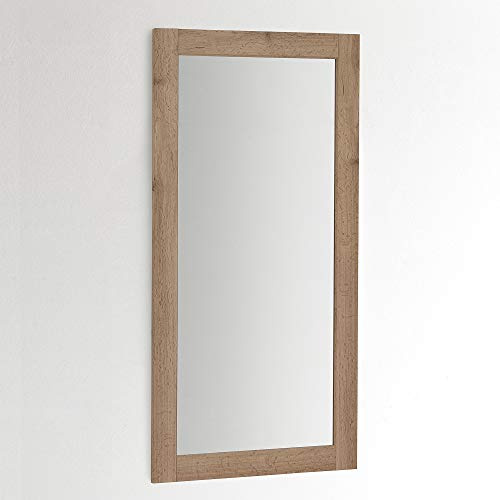 ARHome Wandspiegel, 120 x 60 cm, Rustikale Eiche, Spiegel, Made in Italy