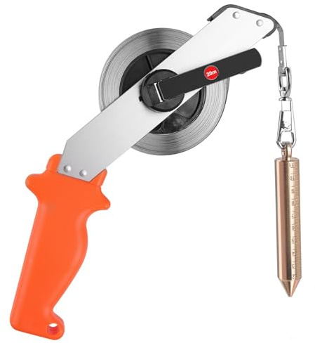 Ruban de jauge d'huile 20 m, ruban de jaugeage en acier inoxydable avec gravure au laser, ruban sonore anti-explosion avec fil à plomb en laiton