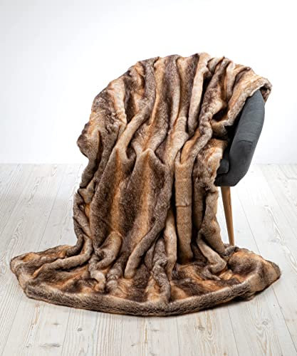 JotCo Fellimitatdecke Otter oder Fellkissen aus feinem, weichem Fellimitat in vielen Größen (Kuscheldecke 170x220cm)