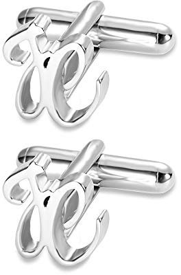 Gemelos personalizados con nombre de letra para hombre, de plata de ley 925, gemelos personalizados con inicial, regalo para hombres, regalo del día del padre para papá, talla única, Plata de ley, No