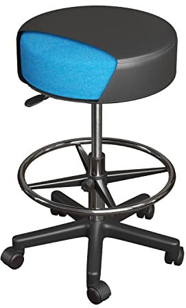 Luxton Ergonomischer Rollstuhl, doppelte Polsterung und Memory-Schaum, verstellbarer medizinischer Spa-Hocker, Schreibtischhocker mit Drehstuhl, schwarz mit Rollen, einfache Einrichtung