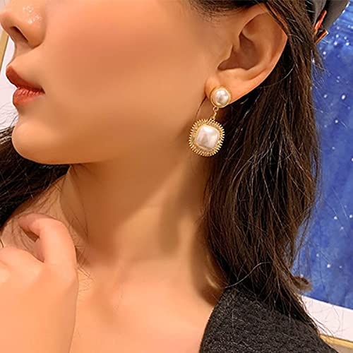Yienate Kristall Perle Tropfen Ohrringe Ohrstecker Große Faux Perle Ohrringe Vintage Braut Perle Ohrring Gold Funkelnden Kristall Prom Ohrringe Schmuck Geschenk Für Frauen Mädchen