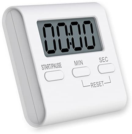 JZK Kleiner digitaler Küchentimer zum Kochen, weißer magnetischer Küchentimer mit lautem Alarm für ältere Menschen und Kinder, einfacher elektronischer Küchentimer