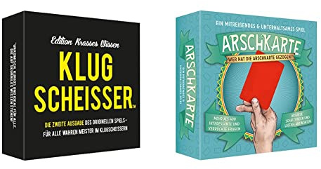 Pegasus Spiele Villeroy & Boch Kylskapspoesi 43011 - Klugscheisser 2 Black Edition – Edition krasses Wissen & Kylskapspoesi 43015 - Arschkarte – Wer hat die Arschkarte gezogen? Large