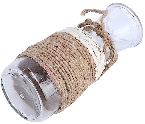YARNOW Vase Arrangement Floral Élégant Fait Main en Verre Transparent Corde Tressée Hydroponique Ornement Décoratif et Contenant pour Décoration Intérieure