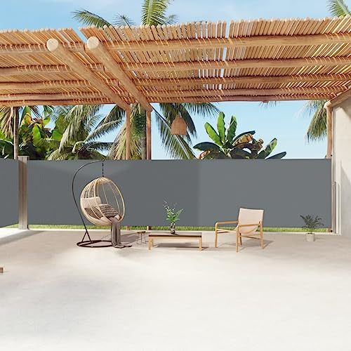 ZQQLVOO Protección visual para balcón, pared lateral, protección visual, toldo lateral, extensible, antracita, 180 x 1200 cm, adecuado para terraza, jardín al aire libre