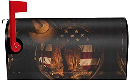 Einzigartiges Design der Briefkasten-Dekoration, amerikanische Flagge mit Cowboystiefeln, wasserdichte und Sonnenschutz-Briefkasten-Schutzhülle