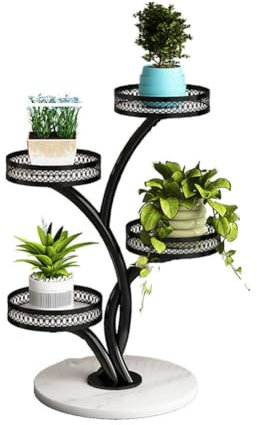Regal fenster,balkon pflanzenregal,gartenregal,blumenständer hoch,Neue Wohnzimmer Blumenregal Boden Typ Balkon Regale grün Pflanze Töpfe Halterung Mode Baum Eisen Blumenregal Multi-Layer ( Color : Sch