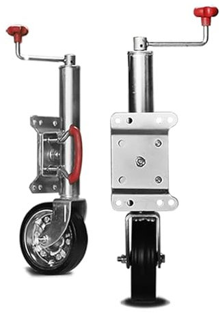 QICBYING Schwerlast Anhänger Stützrad - Schwenkbarer Anhänger Stützrad, Anhänger-Stützrad, Klappbare Und Ausziehbare Anhänger-Drehhalterung, 20cm Eisenrad, Tragfähigkeit 700kg, Für Yachten, Boote