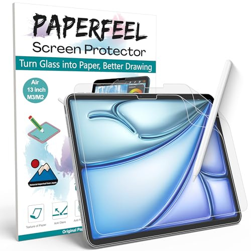 PAPERFEEL 2 Pack Screen Protector for iPad Air 13 Inch M4 M3 M2 2026-2024 | Matte PET Paper Film Compatible with Apple Pencil Drawing Writing, Anti-Glare,Anti-Fingerprint,Anti-Scratch,Easy Installation