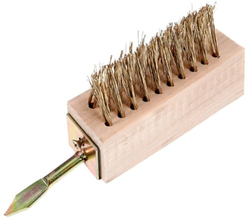 Hoement Stahldrahtbürste Gartenreinigung Rostfreie Unkrautbürste mit Langem Griff Fugenreiniger für Terrassen und Pflastersteine Außenbereich