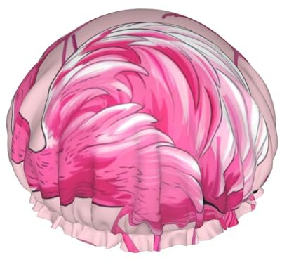 Duschhaube mit Flamingo-Druck, doppellagig, gefüttert, Duschhauben für Damen, wiederverwendbar