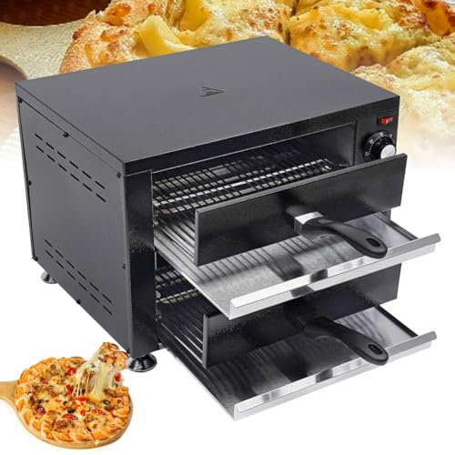 Four à Pizza électrique à Deux étages, Four de Cuisson électrique Commercial, Machine de Barbecue Domestique multifonctionnelle, température réglable de 50 à 350 °C et minuterie de 0 à 60 Minutes