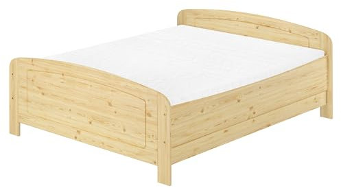 Erst-Holz®Extra hohes Holzbett 160x200 Massivholzbett Kiefer Zubehör wählbar V-60.44-16Rollrost und Matratze inkl.