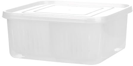 Contenitore per Alimenti con Drenaggio a 4 Scomparti, con Coperchio, per Conservare la Freschezza, Ingredienti Secchi, Materiale PP, per Ristorante, Picnic