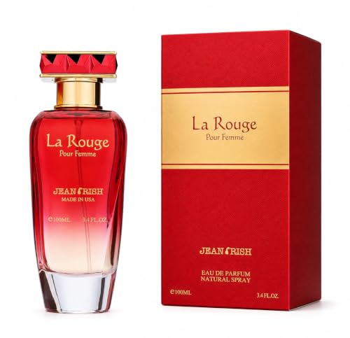 Jean Rish La Rouge Perfume for Women Eau De Parfum, Long-Lasting Luxury Fragrance, Made In USA - Bergamot, Jasmine, Cedar, Vanilla, Sandalwood Scent - 100ml / 3.4 oz