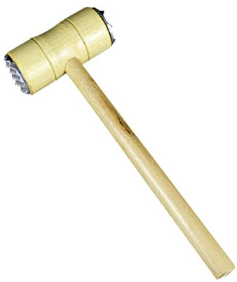 Cabilock Batticarne in Legno - Martello A Doppia Faccia per Intenerire - Strumento per Bistecche E Costine - Acciaio Inossidabile - Facile da Pulire