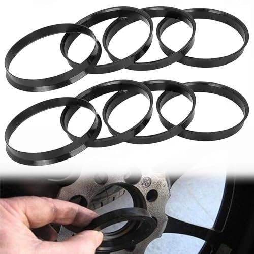 TMRBBesty Lot de 8 Anneaux de centrage universels - Diamètre 66,5 sur 57,1 mm - en Plastique - Noir