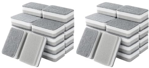 Remingtape Spugne abrasive pesanti,Spugna doppia per lavastoviglie per la cucina, 40 pezzi