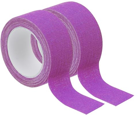 PATIKIL 2 Rollos Cinta De Tela Neon Gaffer 1.5cm x 5 Metros Cinta Morado | Cinta Adhesiva Fluorescente, Luminosa, Para Escenarios Fiestas Juegos Rejillas DIY Manualidades Arte