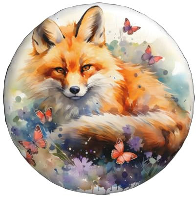 Reifenschutzhülle Fuchs Und Schmetterling Universal Reifen Schutzhülle Staubdicht Reserveradabdeckung Für SUV Truck Fahrzeuge 16 inch