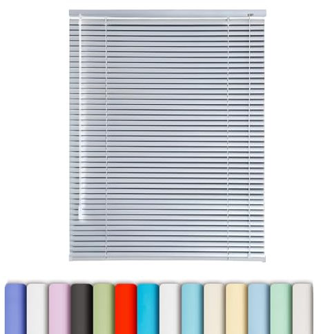 Persianas Venecianas Aluminio para Ventana Interior y Exterior Estor Lamas Horizontales Ajustable Blackout para Hogar y Oficina Fácil Instalación(Silver)