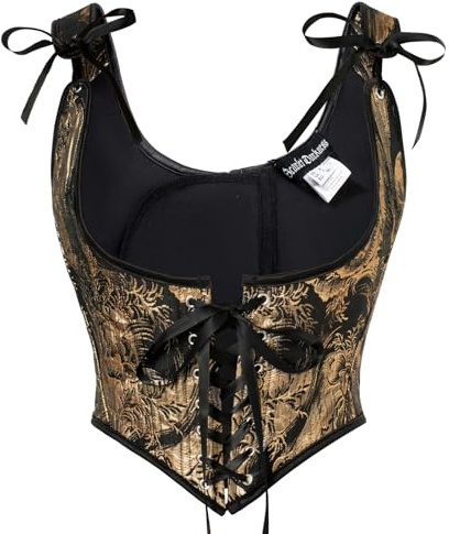 SCARLET DARKNESS Women's Renaissance Corset Underbust Bustier Top Lace up Vest