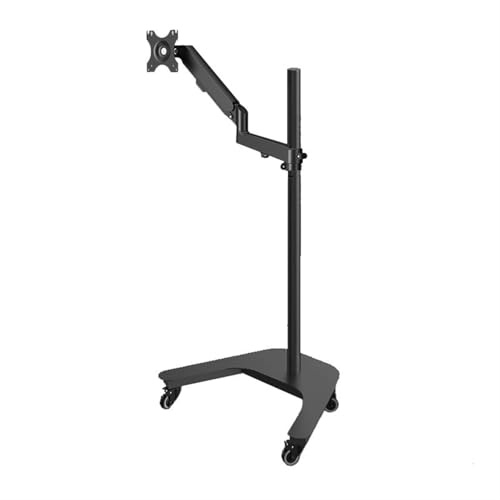 JYBNBBE Supporto da Pavimento per Monitor Singolo Staccabile per schermi Piatti/curvi da 17-32. Supporta Fino a 19,8 libbre. Altezza e angolazione Regolabili. Design salvaspazio.