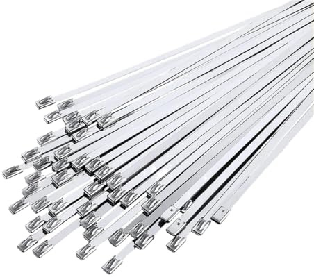 Kabelbinder aus Edelstahl 100 Stück 4,6 Mm Kabelbinder Aus 304 Edelstahl, Metall, Multifunktional, Selbstsichernd, Reißverschluss(4.6x100mm 100pcs)