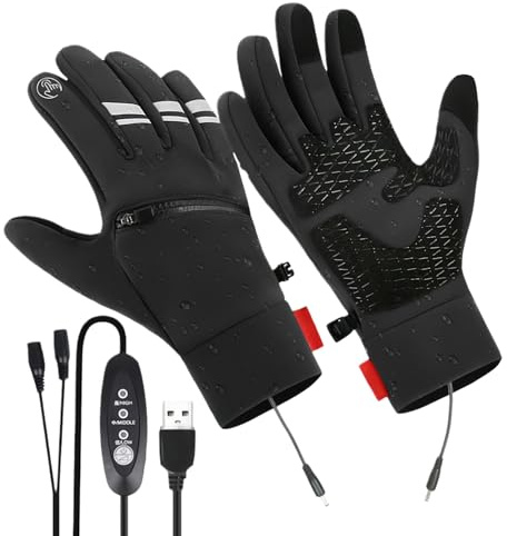 Beheizte Handschuhe für Damen | wasserdicht, wiederverwendbar, Touchscreen im Winter – isolierte Winterhandschuhe – für Jagd, Wandern, Golf, Arbeit, Motorrad, Büro, Ski, Sport im Freien