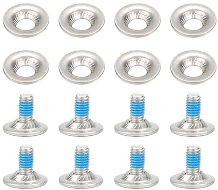 ICDKOYK Juego de Tornillos para Fijaciones de Snowboard. Piezas Repuesto. Incluye 8 Tornillos y 8 Arandelas. Acero Inoxidable Resistente. Apto para Todo Tipo Fijaciones. Piezas Repuesto Acero