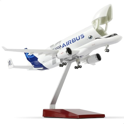 QIYUMOKE 1/220 A330 Beluga XL1 - Modellino aereo in metallo pressofuso con supporto (30 cm) per Airbus a330-743L Super Transport Beluga, modelli aerei da collezione per appassionati di aviazione