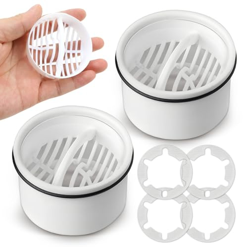 2 Set 7cm Haarsieb Dusche + Tauchrohr Dusche | Kompatibel mit Viega Tempoplex Ablaufgarnitur 6960, 6961, 6962, 6963, Duschsieb Abfluss Haare Duschabfluss Haarfänger