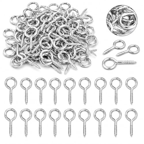 100 viti ad occhiello con occhielli per tende, corde, artigianato in legno, collane fai da te, creazione di gioielli, ciondoli in argilla, portachiavi da 20 mm