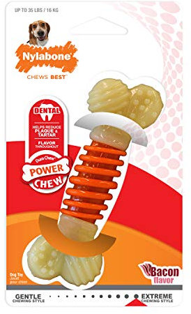 Nylabone Pro-Action Zahnpflege Kauknochen, klein - orange/Creme, Medium