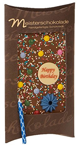 Happy Birthday - belgische Vollmilch Schokolade - 100g Tafel