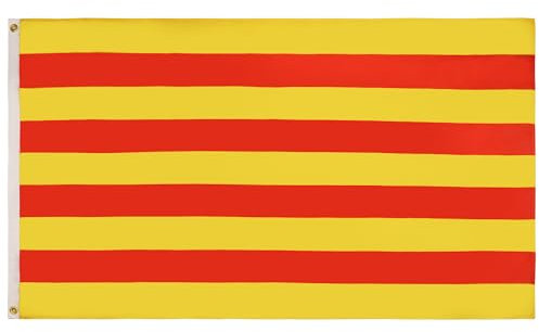 AZ FLAG - Bandera Cataluña - 150x90 cm - Bandera Catalana - Catalunya 100% Poliéster Con Ojales de Metal integrados - 110g