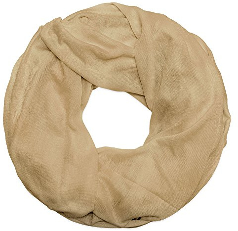 Soul-Cats Loopschal Schlauchschal Wickelschal Rundschal Loop Schal uni NAHTFREI EXTRA LANG, Farbe: creme