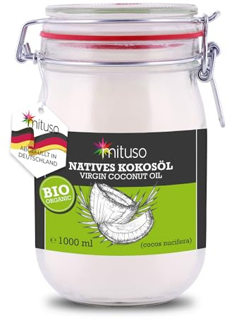 mituso Bio Kokosöl, nativ, 1er Pack (1 x 1000 ml) im Bügelglas