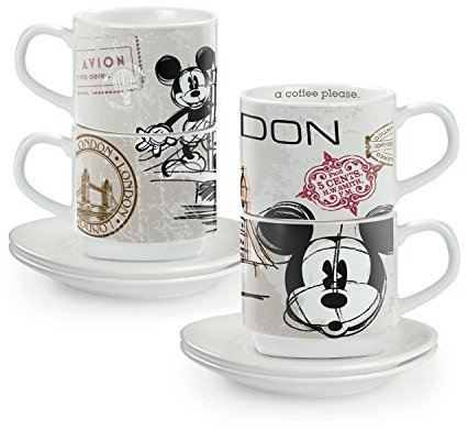 Egan Set 6 Tazze caffè Impilabili London con MetalRack