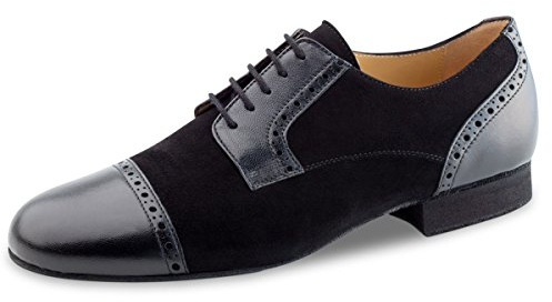 Werner Kern Zapatos de baile para hombre 28051 - Piel Negro/Blanco - Normal - Tacón estándar de 2 cm - Fabricado en Italia, Negro , 46 EU