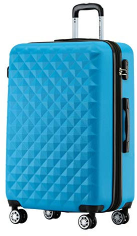 BEIBYE Zwillingsrollen 2066 Hartschale Trolley Koffer Reisekoffer Gepäck M-L-XL-Set (Türkis, XL)