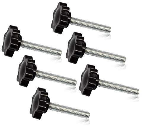SPEEDWOX 6 Stück Klemmschraube, M6 x 35, Pflaume, Sechskant-Form, Handknöpfe, gerändelte Rändelschraube, Griff Klemmknauf, Außengewinde, metrisches Gewinde