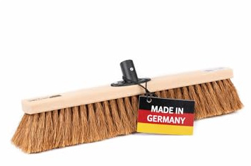 Saalbesen weiche Kokos Borsten 40cm Breit Besen ohne Stiel QuickFix | QuickFix-Stielhalterung, Für Innen und Außen, Für Standardstiele, Naturfaser-Kokos